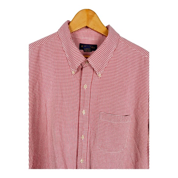 Brooks‎ Brothers Long Sleeve Shirt Mens XXL Red Gingham Check Button Down Summer - Picture 3 of 13